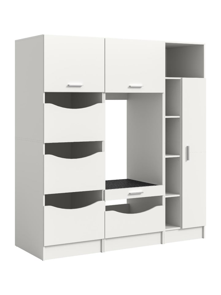 Waschmaschinenschrank Free (3-teilig) Weiß 176 x 68 cm