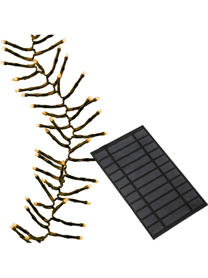 LED Solar Büschel Lichterkette Cluster 1512LED L: 14m in schwarz