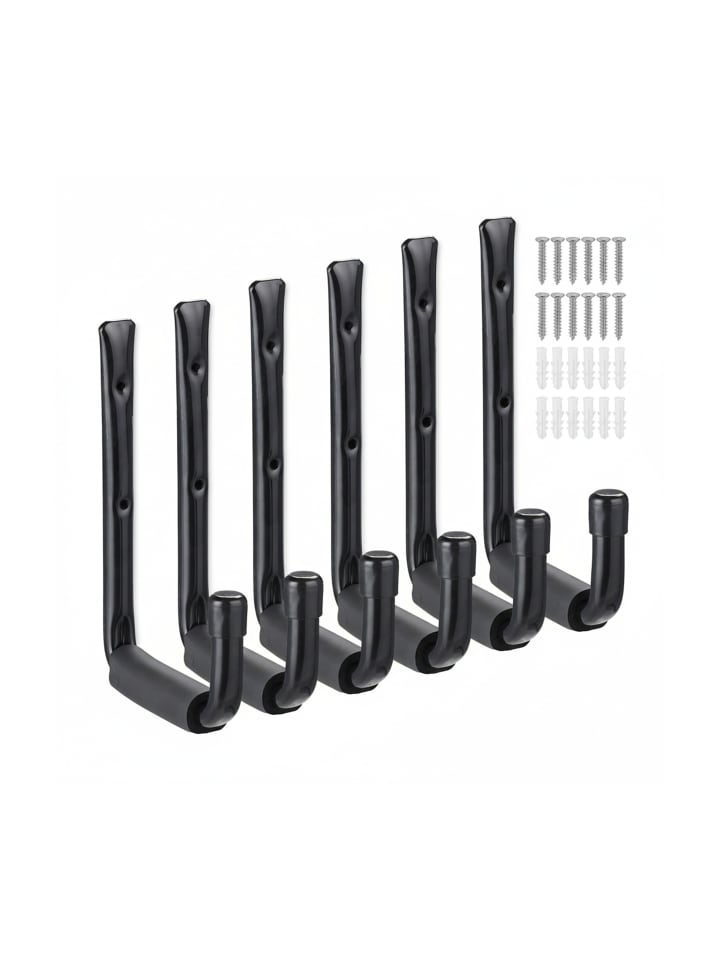 6 x Wandhaken in Schwarz
