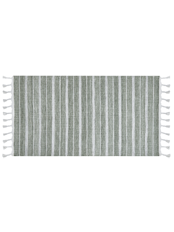 Geflochtener Teppich BADEMLI in Grün/Weiß - (W) 80 x (H) 1 x (L) 150 cm