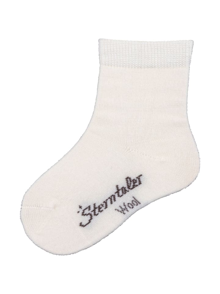 Socken Wolle in ecru