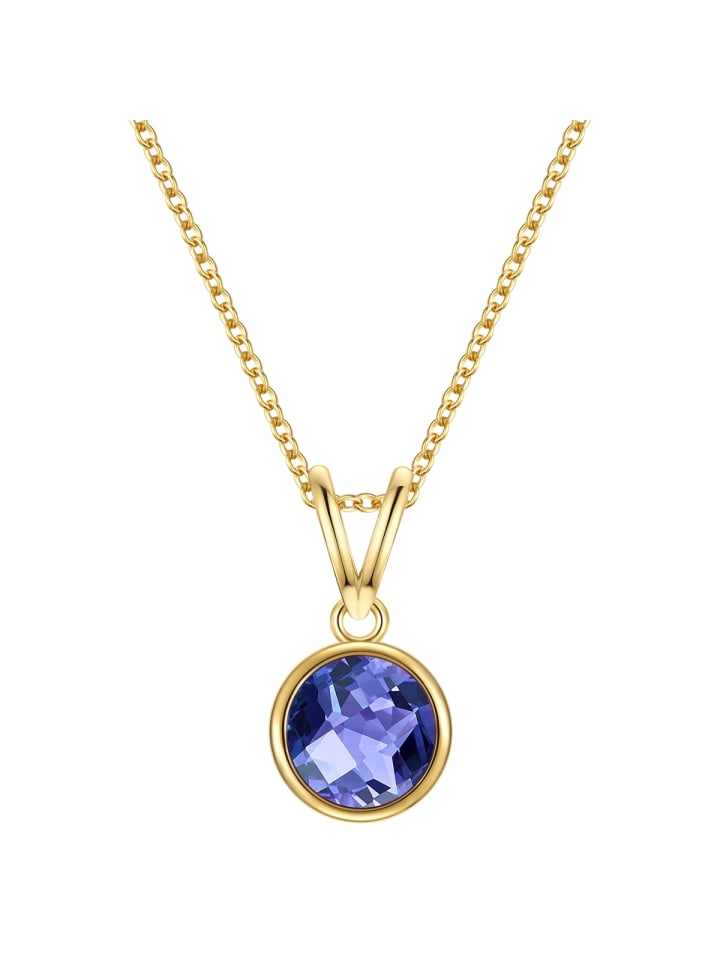 Kette aus Sterling Silber mit Zirkonia in gelbgold