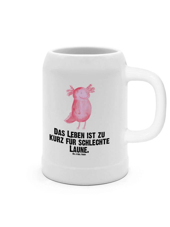 Krug Axolotl Glücklich mit Spruch in Weiß