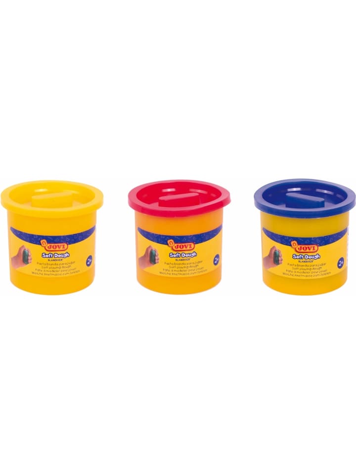 Knetmasse Soft Dough Blandiver rot/gelb/blau Packung mit 3 Dosen