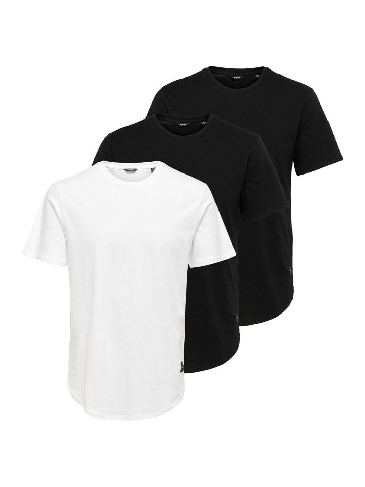 T-Shirt Matt in Schwarz / creme