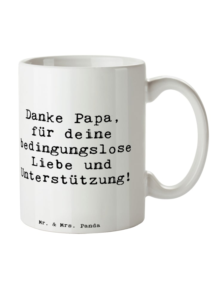 Trinkbecher Spruch Danke Papa mit Spruch in Weiß