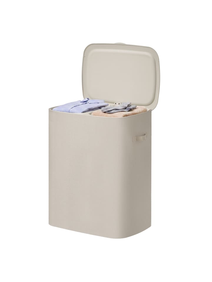 Wäschekorb Brosi in Beige - (B)40.5 x (H)70 x (T)56 cm