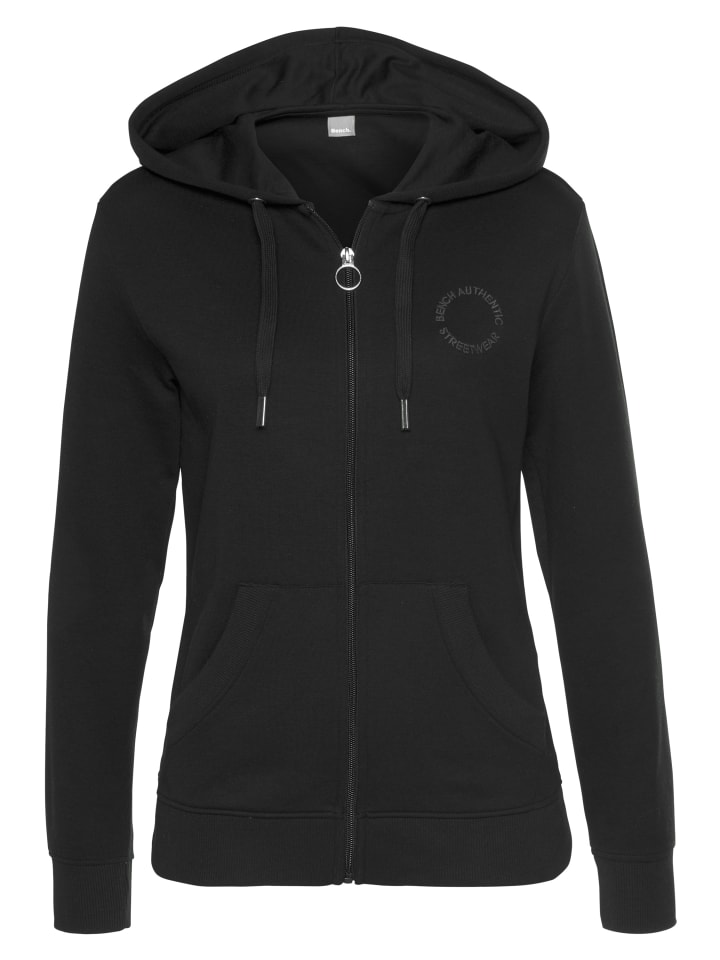 Kapuzensweatjacke in schwarz