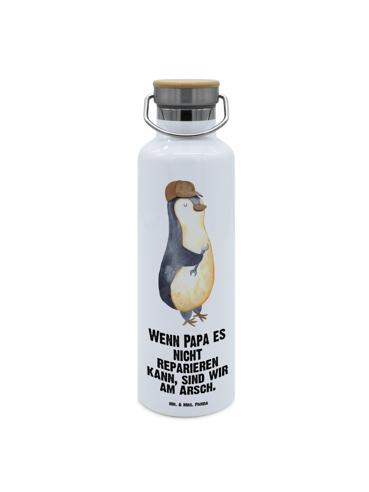 Thermosflasche Wenn Papa es nicht reparieren ka... in Weiß