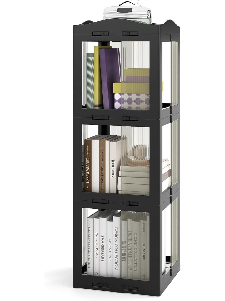 360° drehbares Bücherregal in Schwarz