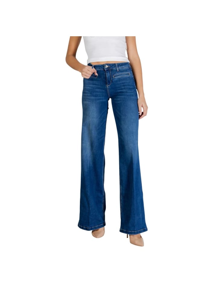 Blau Baumwolle Bootcut-Jeans
