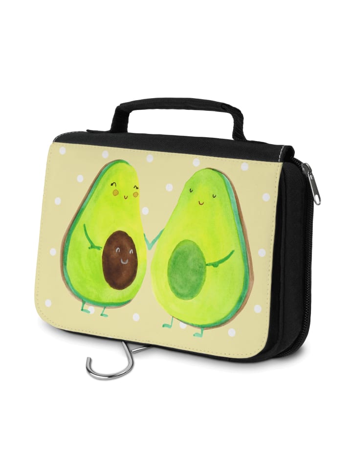 Kosmetiktäschchen Avocado Pärchen ohne Spruch in Gelb Pastell