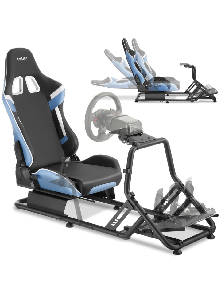 SimRacing Stuhl, verstellbar, pflegeleichter Kunstlederbezug