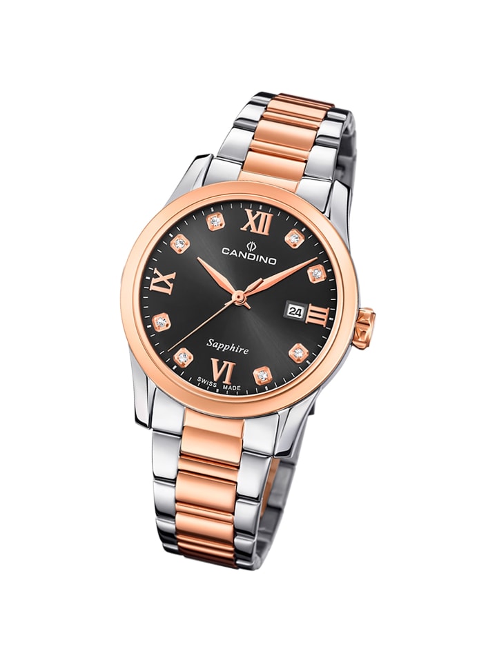 Analog-Armbanduhr Candino Elegance roségold, silber mittel (ca. 33mm)