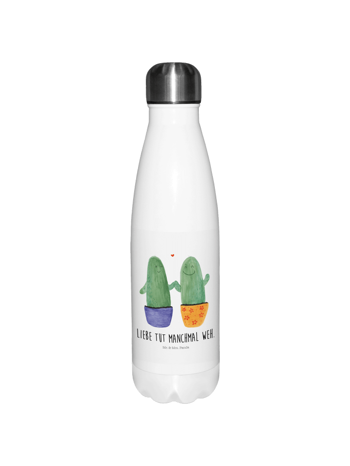 Thermosflasche Kaktus Liebe mit Spruch in Weiß