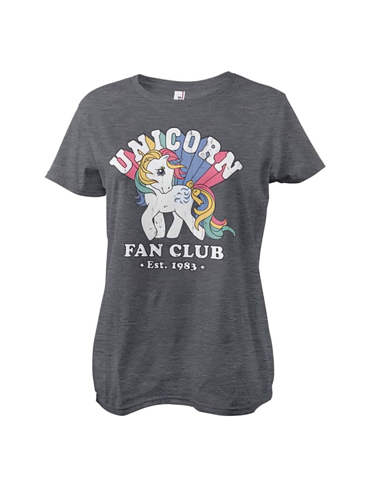 Shirt "Unicorn Fan Club Girly Tee" in Grau