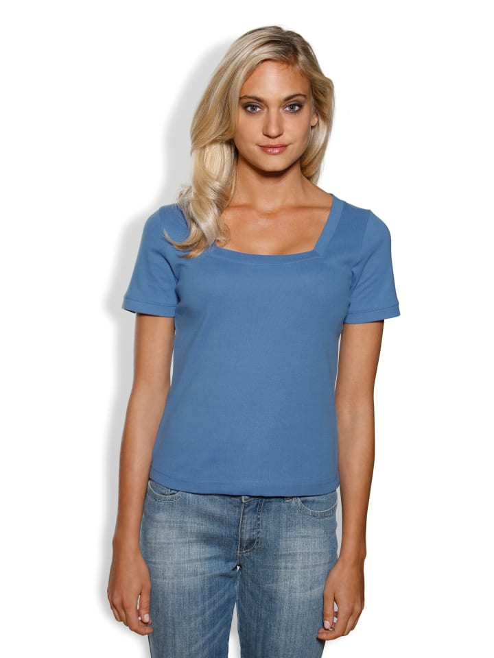 Carré-Shirt in azurblau