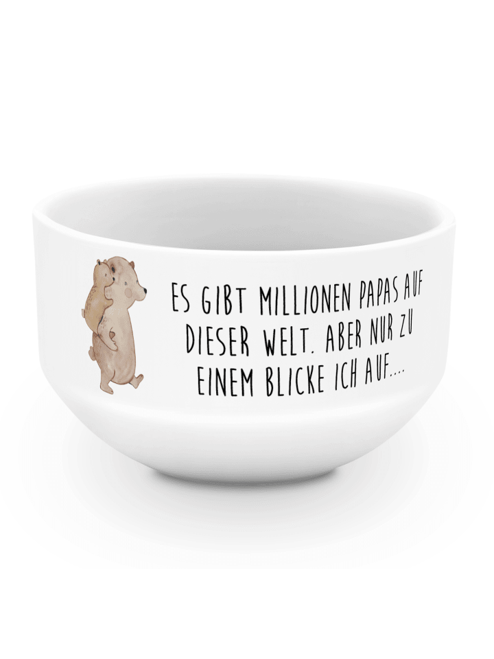 Salatschüssel Papa Bär mit Spruch in Weiß