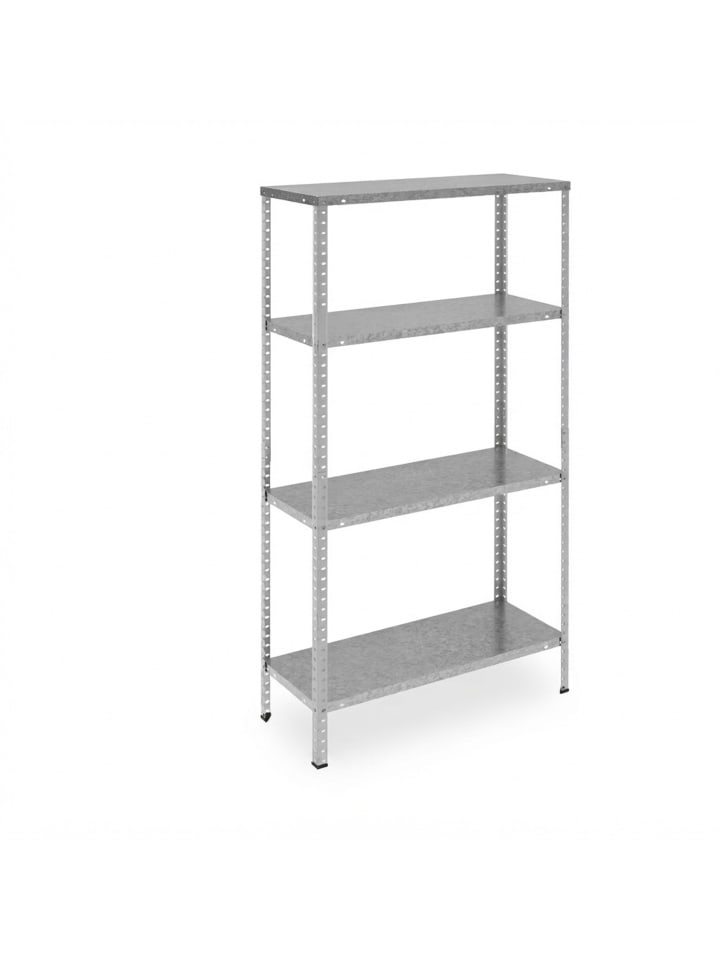 Metallregal in Silber - (B)75 x (H)150 x (T)30 cm