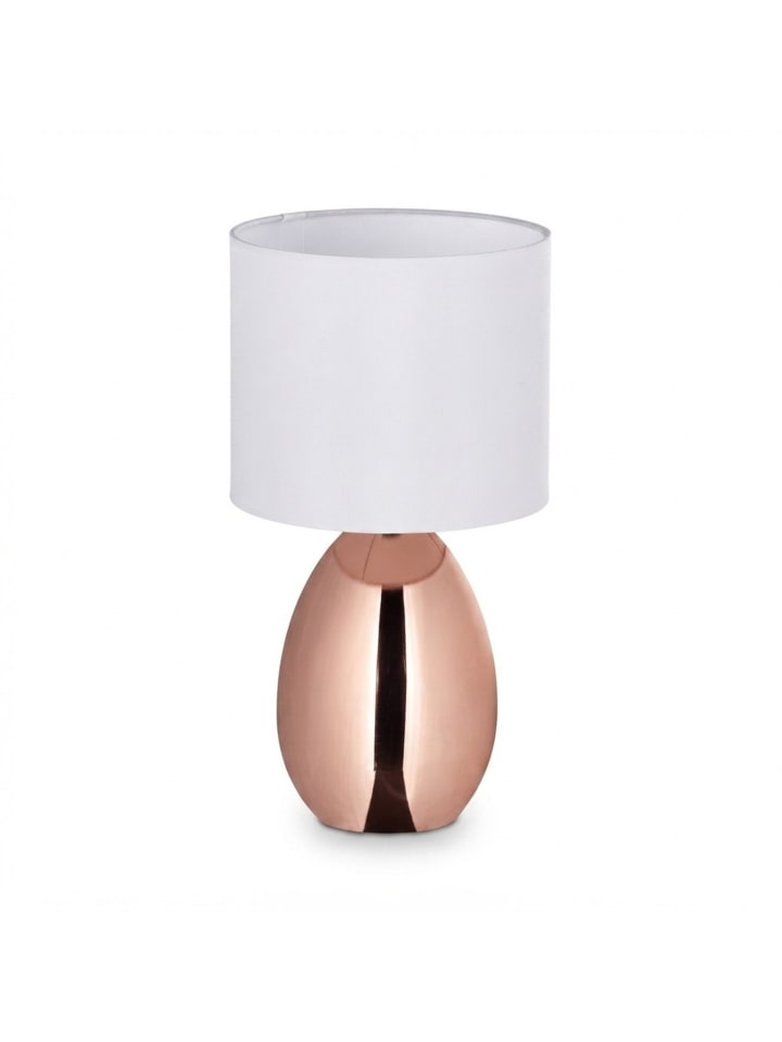 Tischlampe in Kupfer/ Weiß - (H)33,5 x Ø 18 cm
