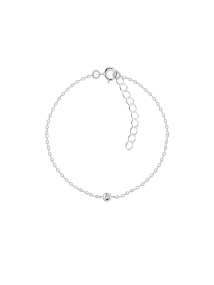 Armband SOLITÄR weiß in 925 Sterling Silber in silber
