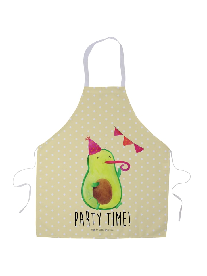 Gastro Schürze Avocado Party Zeit mit Spruch in Gelb Pastell