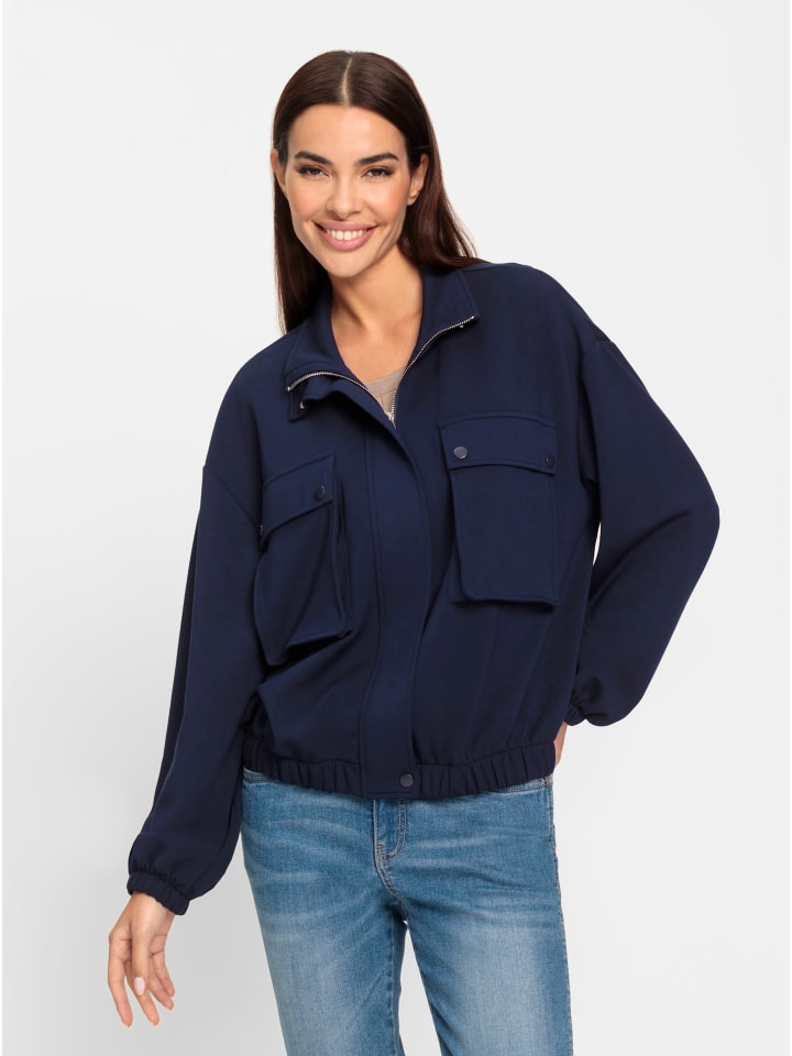 Jersey-Jacke in marine