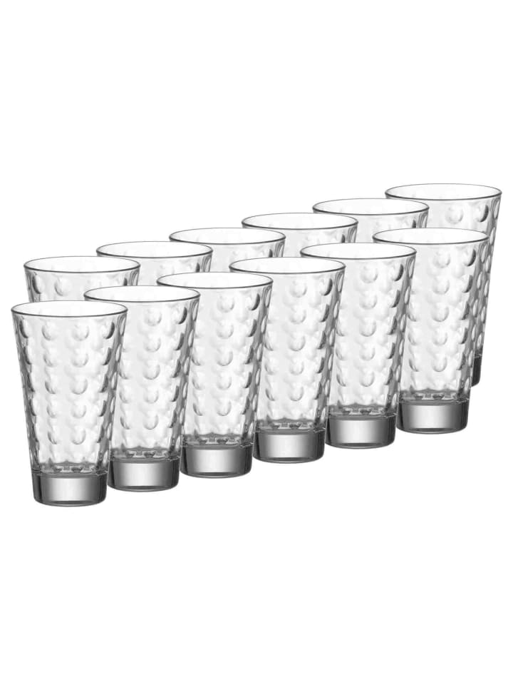 12er Set Trinkgläser Optic in 300 ml in transparent