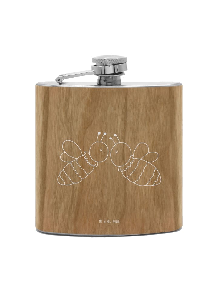 Hip Flask Biene Liebe ohne Spruch in Braun