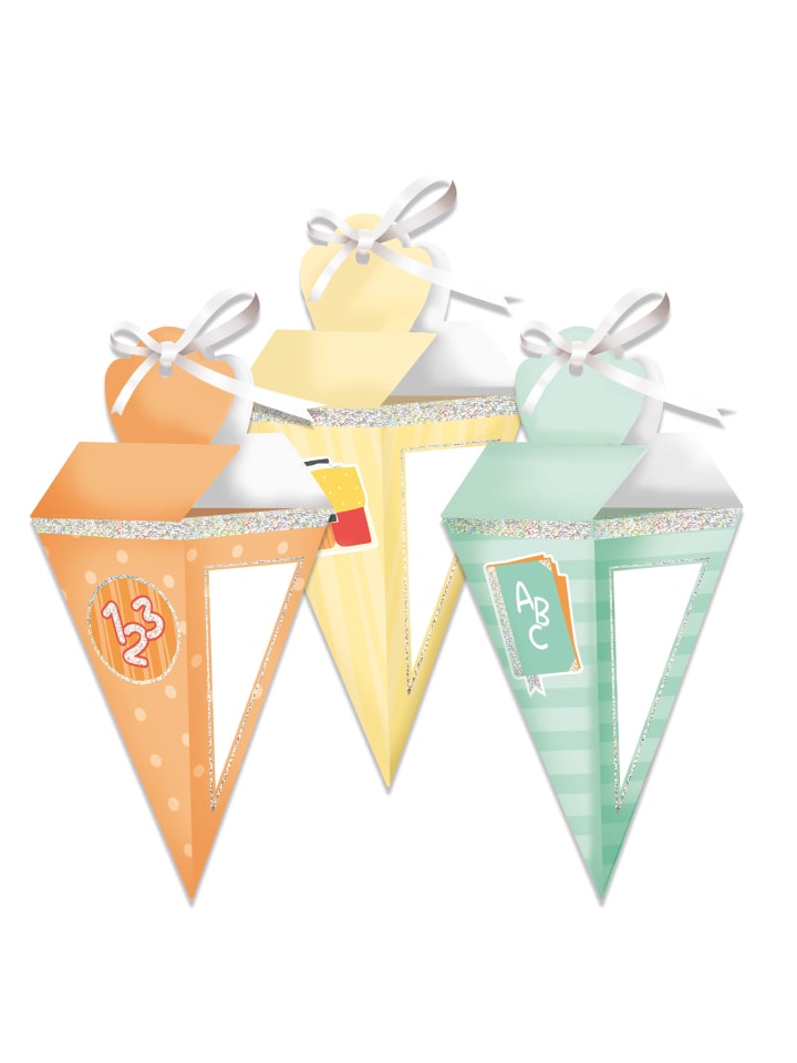 Geschenktüten mit Glitzerfolie in Bunt