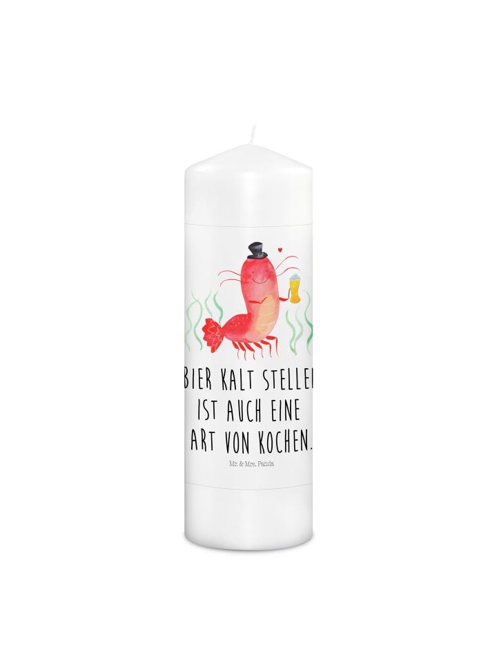 Kerze Hummer Weizen mit Spruch in Weiß