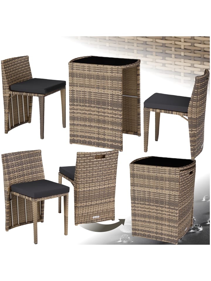Aluminium Rattanset mit Sicherheitsglasplatte, kein Aufbau