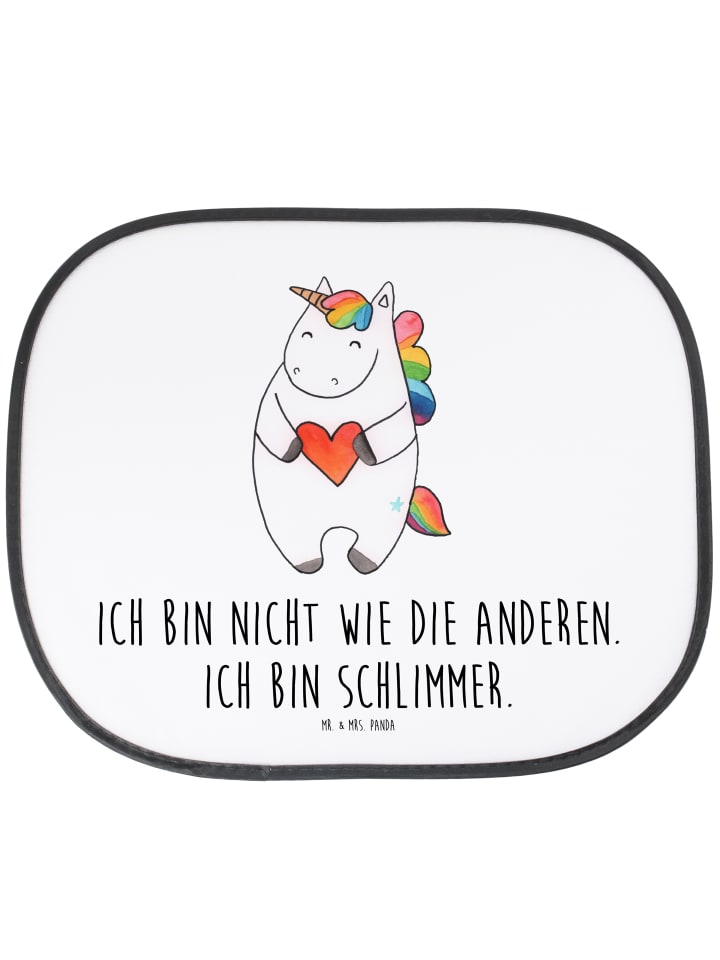 Sonnenschutz Auto Einhorn Herz mit Spruch in Weiß