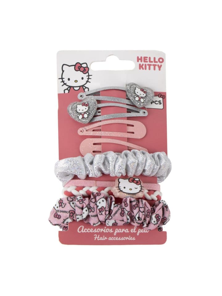 Hello Kitty 8-Stück Haaraccessoire für Alltag & Party in Mehrfarbig