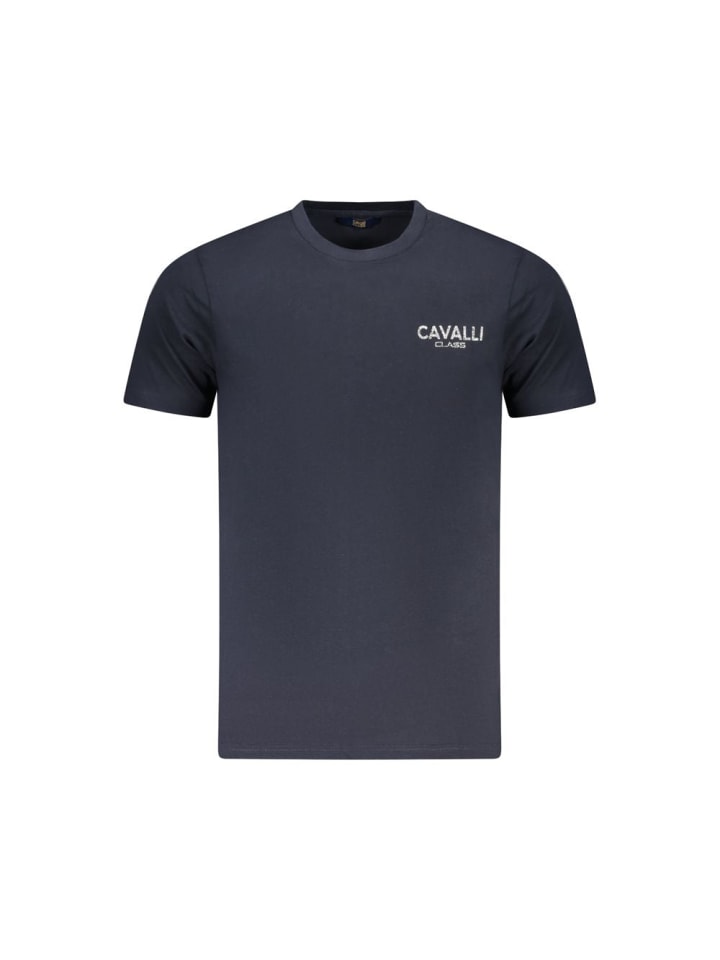 Blau Baumwolle Herren T-Shirt