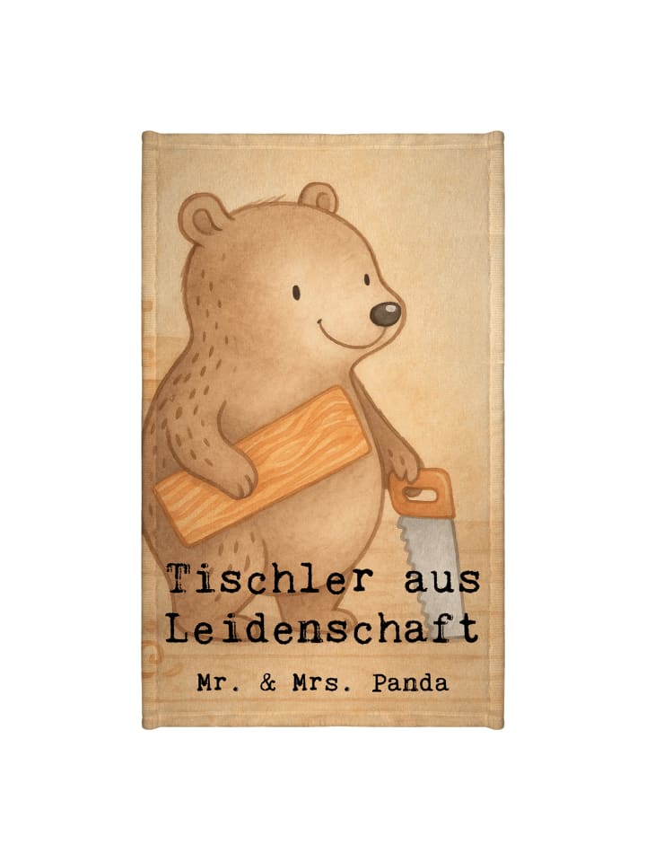 Handtuch Tischler Leidenschaft Design mit Spruch in Weiß