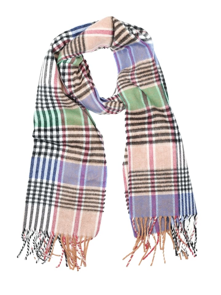 Italienischer Schal " Karo Multi " in multi