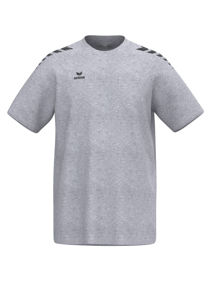 Kinder T-Shirt in grau melange/schwarz