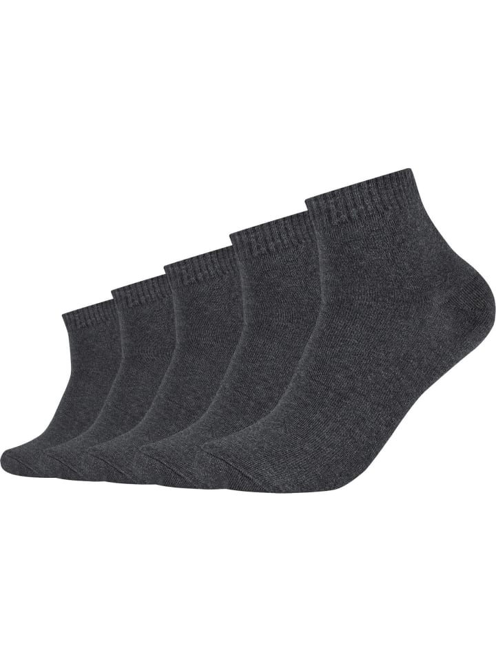 Unisex-Kurzsocken 5 Paar in anthrazit