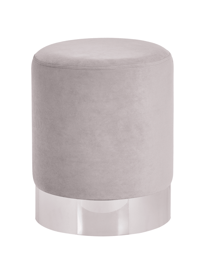 Pouf BRIGITTE in Grau/Silber - (W) 36 x (H) 44 x (L) 36 cm