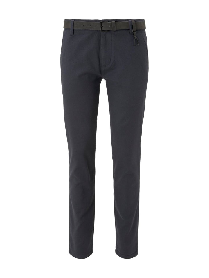 Stoffhose / Chino Chinohose mit Gürtel regular/straight in Blau