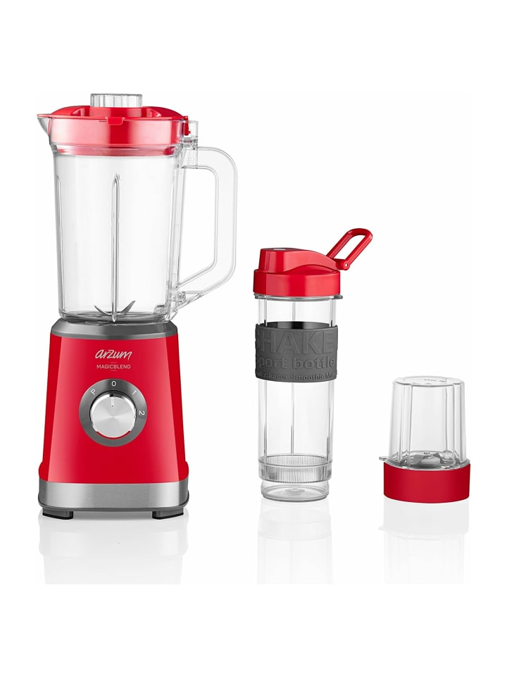 Arzum AR1159 Shake'N Take Personal Blender, Edelstahl 1200 in Rot