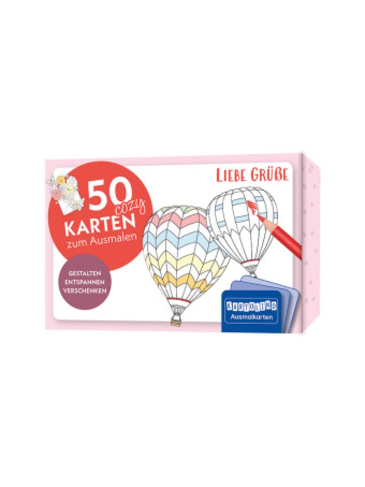 Papeterie/PBS - 50 cozy Karten zum Ausmalen - Liebe Grüße