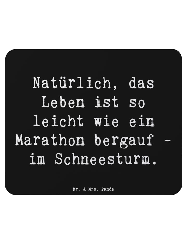 Mousepad Spruch Leichtigkeit im Leben mit Spruch in Schwarz
