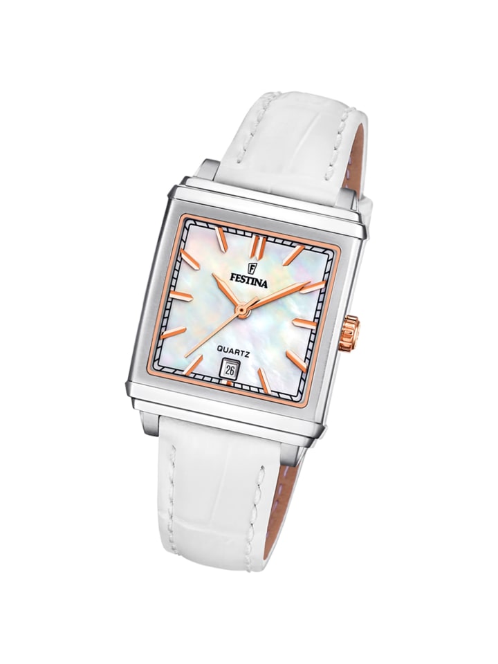 Analog-Armbanduhr Festina Trend weiß groß (ca. 40mm)
