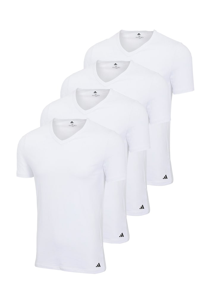 T-Shirt T-Shirt Basic V-Neck 4P in White