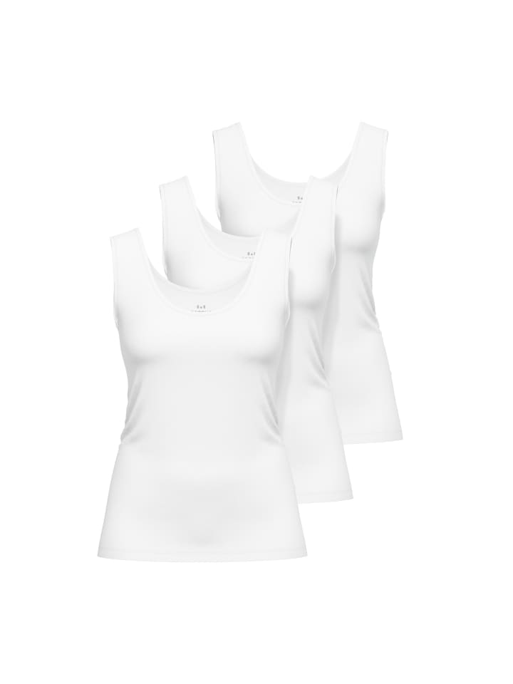 Tank-Top 3Er Pack Josselin in weiß-hell-uni