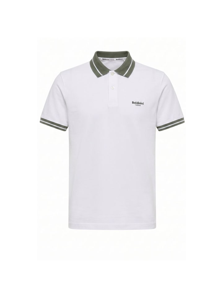 Weiß Baumwolle Herren Poloshirt
