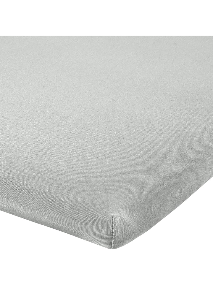 Single-Jersey Bio Topper-Spannbettlaken Bayreuth in silber