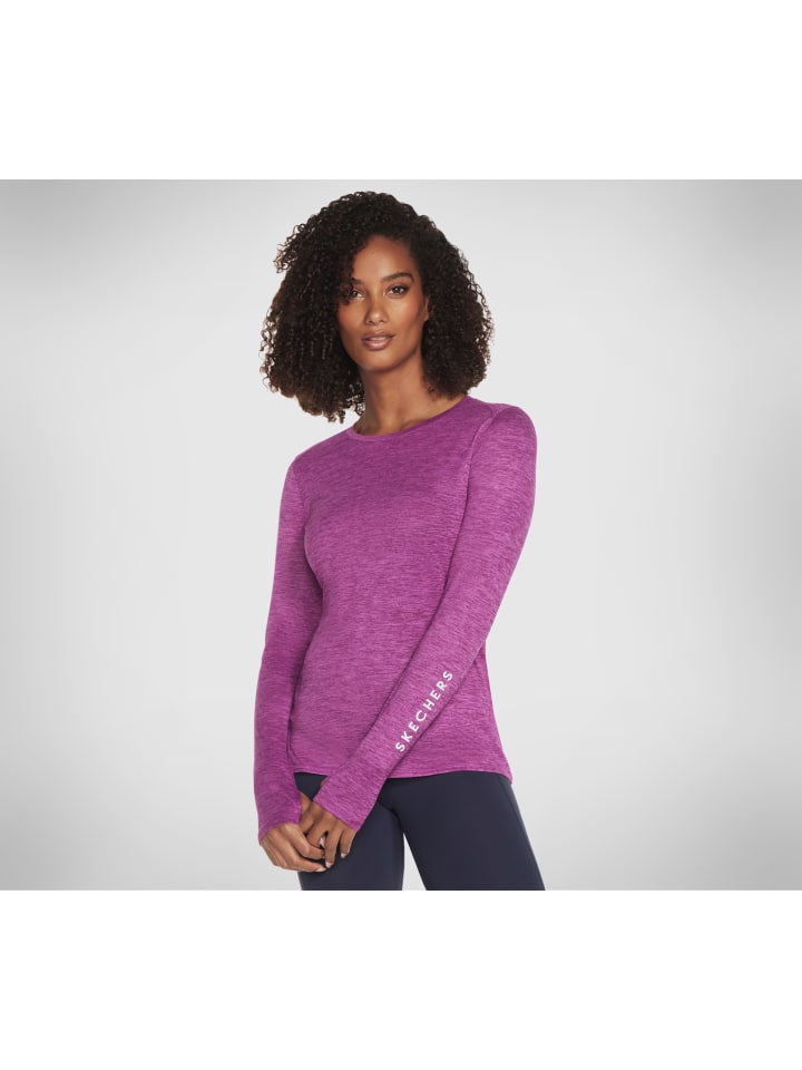 T-Shirts/Tanks langarm "GODRI SWIFT LS CREW" in Violett / Stockrose